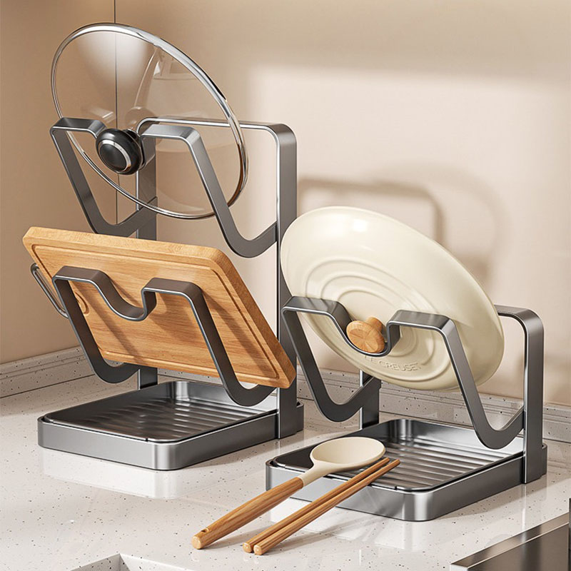 Kitchen Baking Pan Organizer - Support de comptoir robuste en acier