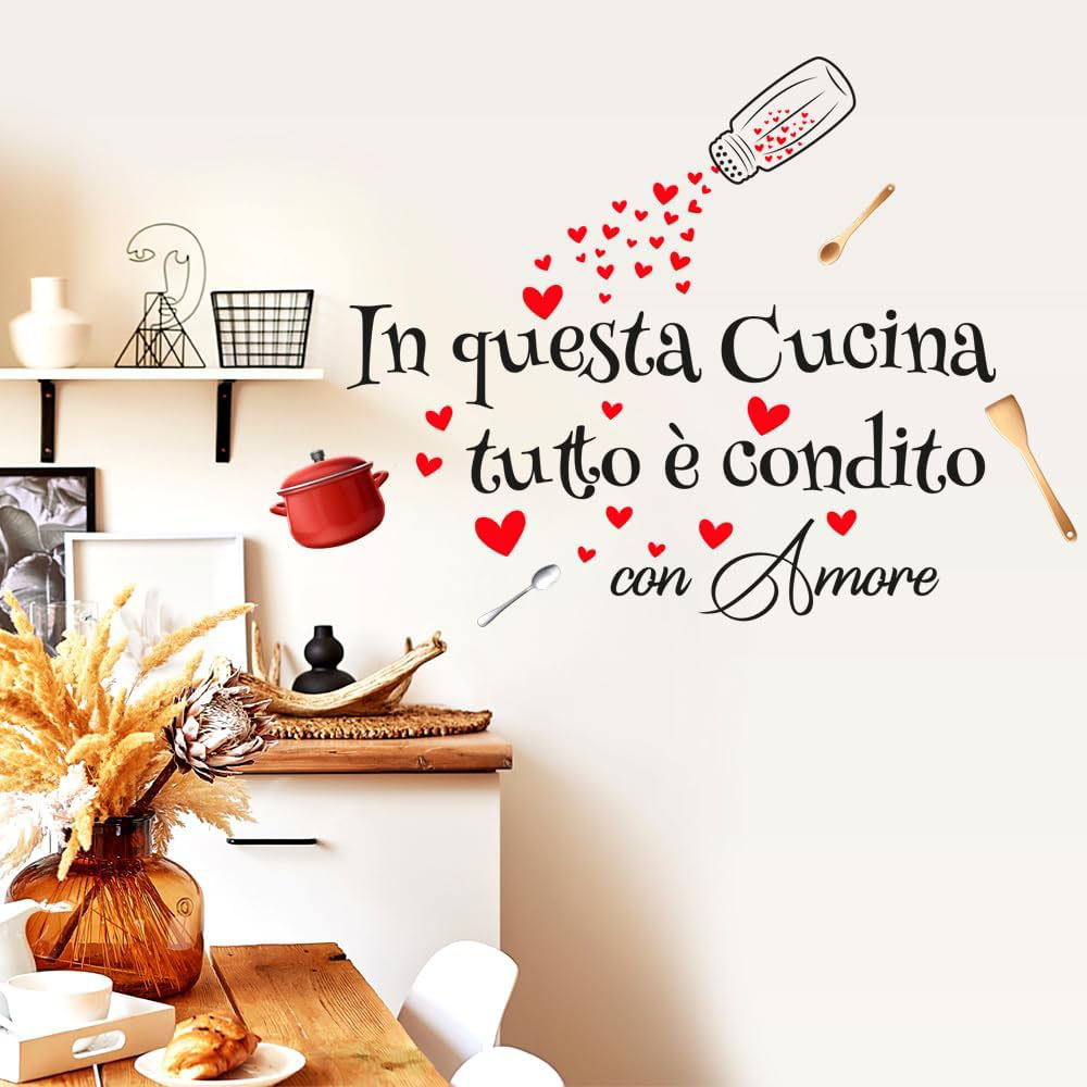 Kitchen Queen - Autocollants muraux italiens dans cette cuisine,